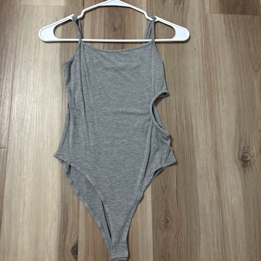Grey cut out bodysuit